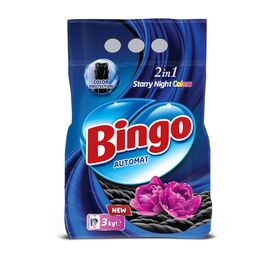 Praf de spalat BINGO, uscat, pentru haine intunecate, spalare automata, 3 kg