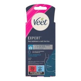 Восковые полоски VEET EXPERT, для чувствительной кожи лица, 20 шт