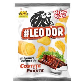 Chipsuri LEOD'OR, cu gust de costite prajite, 130 g