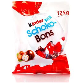 Bomboane KINDER  Schokobons, cu o umplutura de lapte si bucati de alune de padure, 125 gr