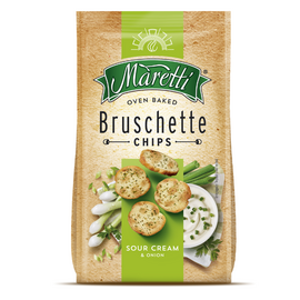 Брускетты MARETTI Sour Cream&Onion, со вкусом лука и сметаны, 140 г