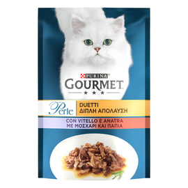 Влажный корм для кошек Gourmet Perle Duo, телятина и утка, 85 г