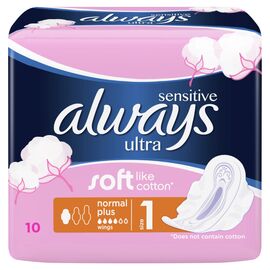 Absorbante igienice ALWAYS Sensitive Normal, 4 picaturi, 10 buc