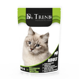 Hrana umeda DR.TREND, pentru pisici adulte, cu digestie sensibila, miel, 85 g