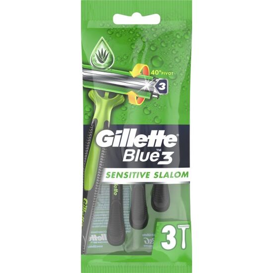 Станки GILLETTE BLUE 3 SENSITIVE SLALOM одноразовые, 3 лезвия, 3 шт