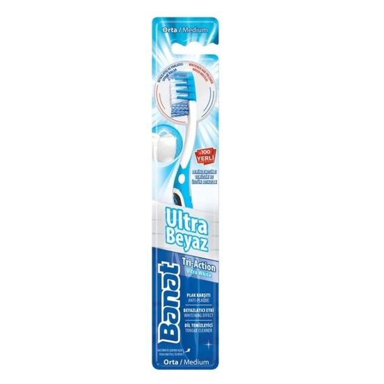 Perie pentru dinti BANAT Tri-Action ultra White, medium, 1 buc