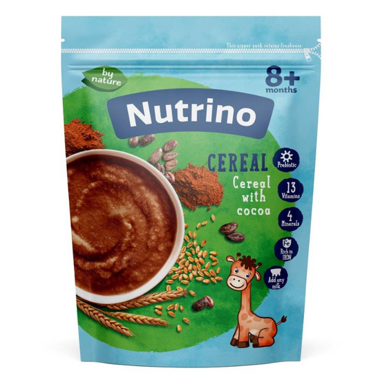 Каша NUTRINO, пшеничная с молоком и какао, от 8 месяцев, 200 г