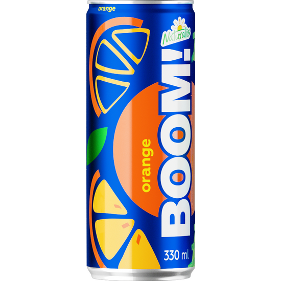 Bautura BOOM Orange, cu suc de portocala, 330ml