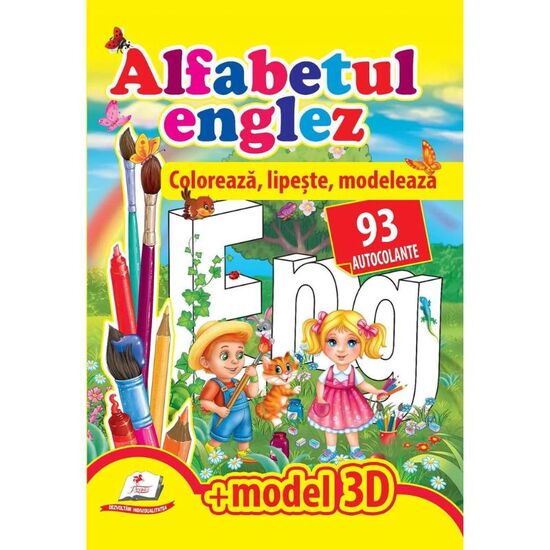 Alfabetul englez. Coloreaza, lipeste, modeleaza + 93 autocolante