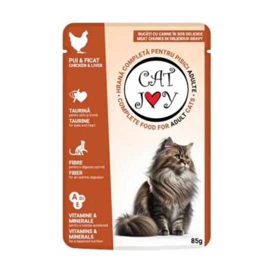 Hrana pentru pisici CAT JOY Adult, umeda, pui, 85g